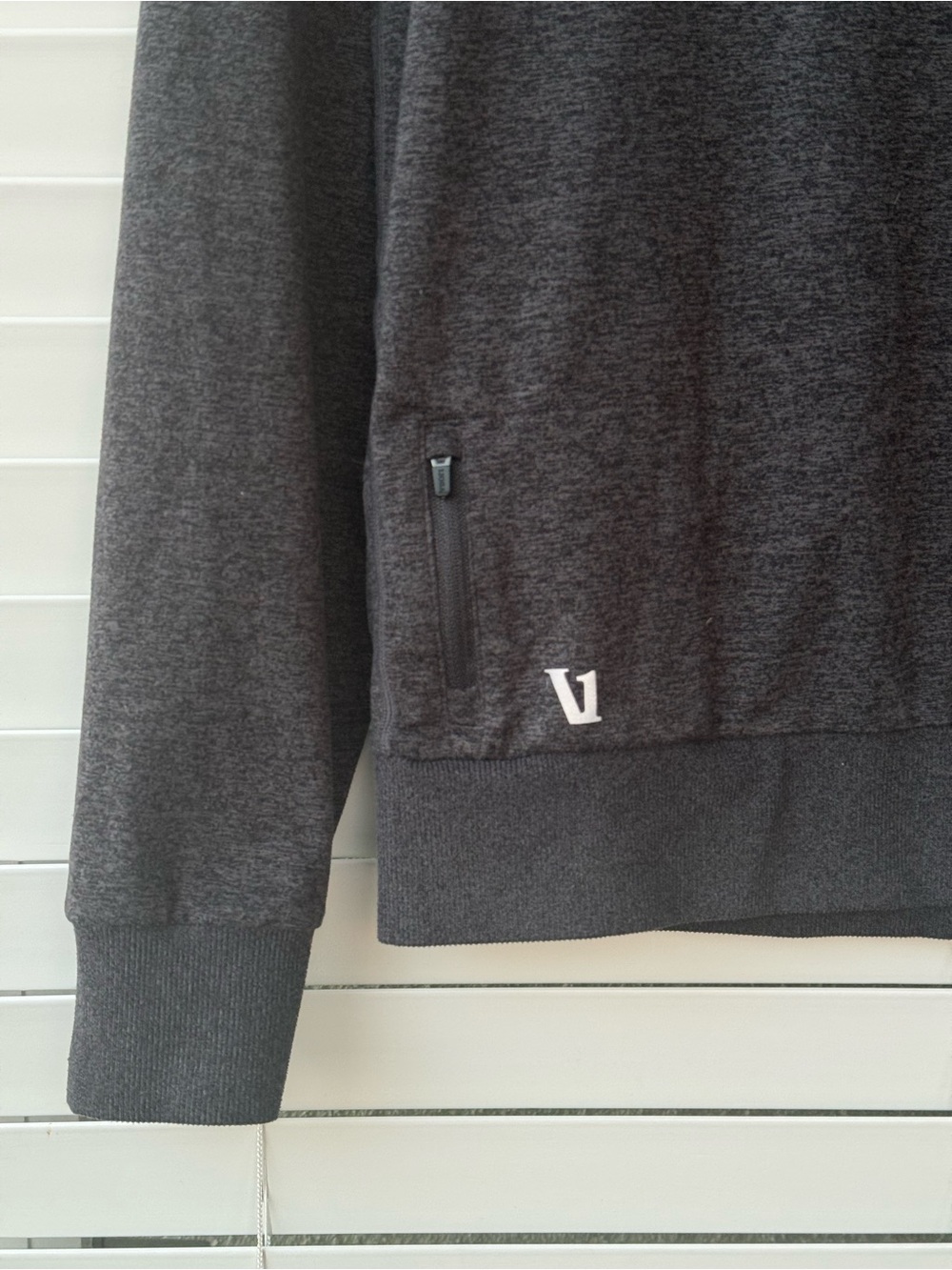 Vuori Ponto Performance Crew Charcoal Heather Sweatshirt Men's V224 S Dreamknit - Picture 9 of 12